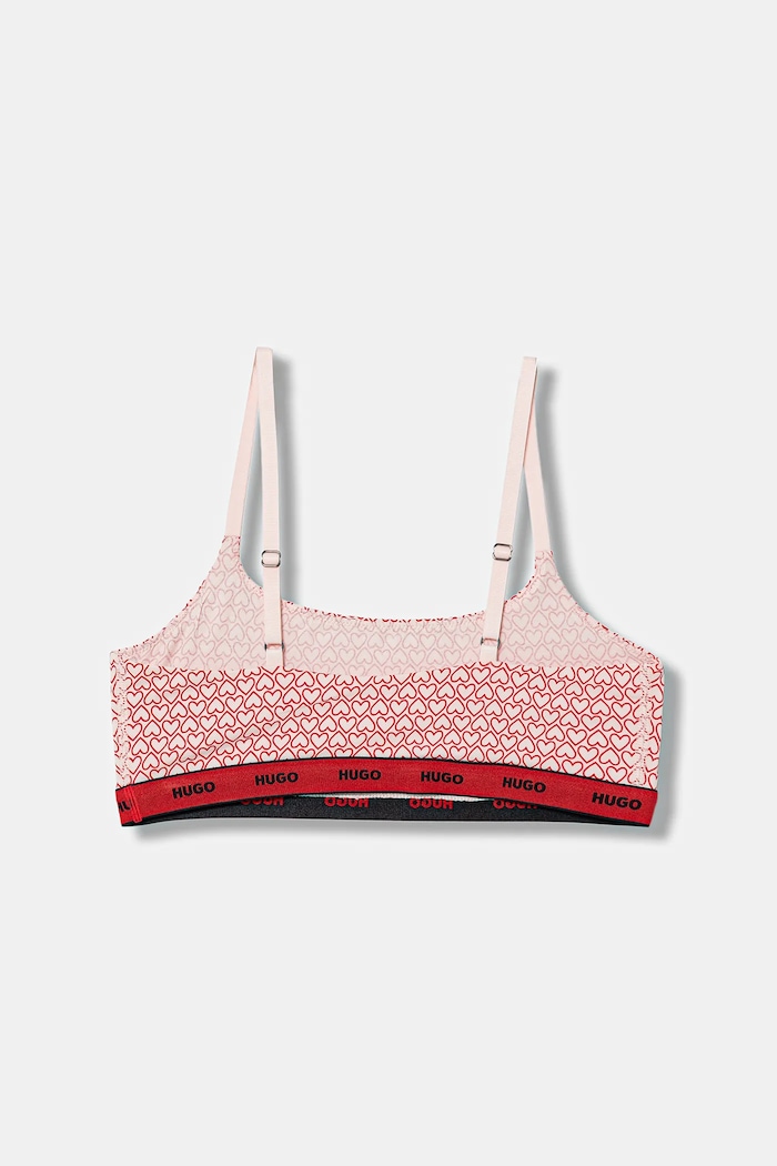 HUGO braletka bavlnená s elastanom TWIN BRALETTE DESIGN červená 50545712
