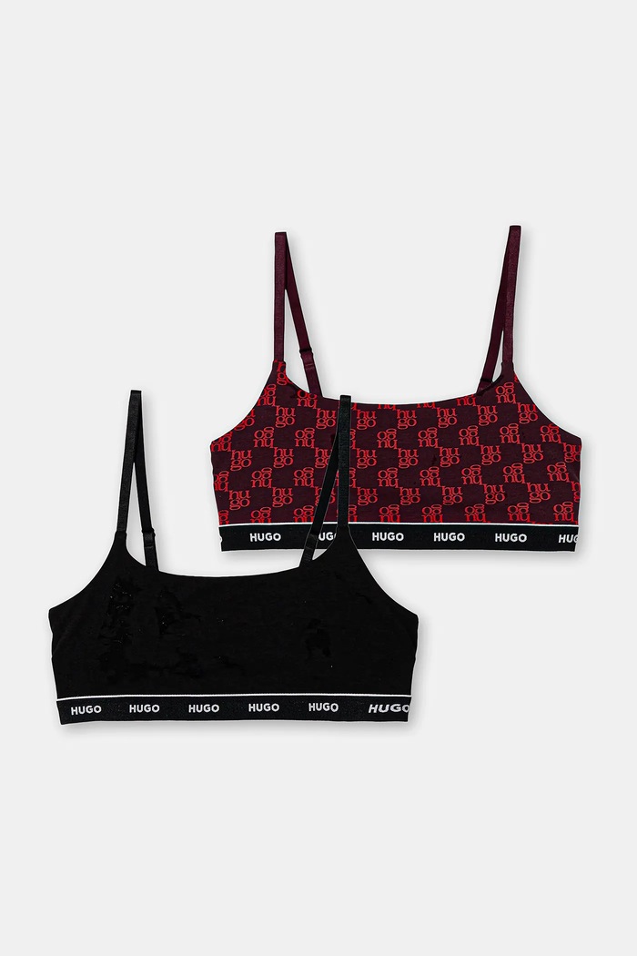 HUGO bralette od pamuka s elastanom TWIN BRALETTE DESIGN crna 50545712