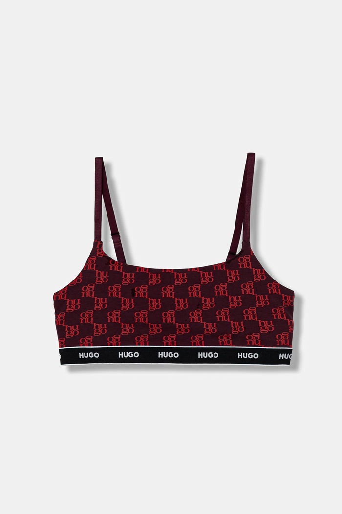 Odjeća HUGO bralette od pamuka s elastanom TWIN BRALETTE DESIGN 50545712 crna