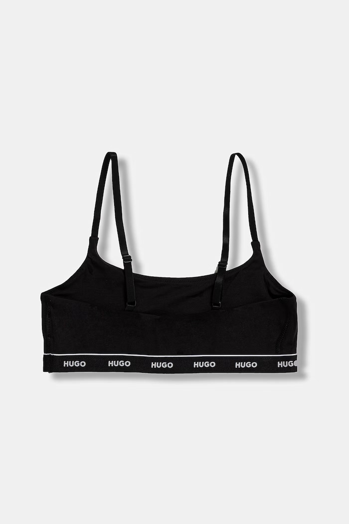 HUGO bralette iz bombaža z elastanom TWIN BRALETTE DESIGN črna 50545712
