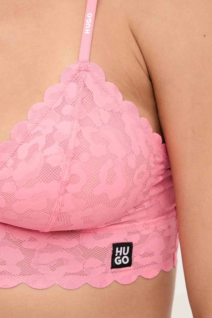 Одежда Бюстгальтер HUGO TRIANGLE LEO LACE 50545723 розовый