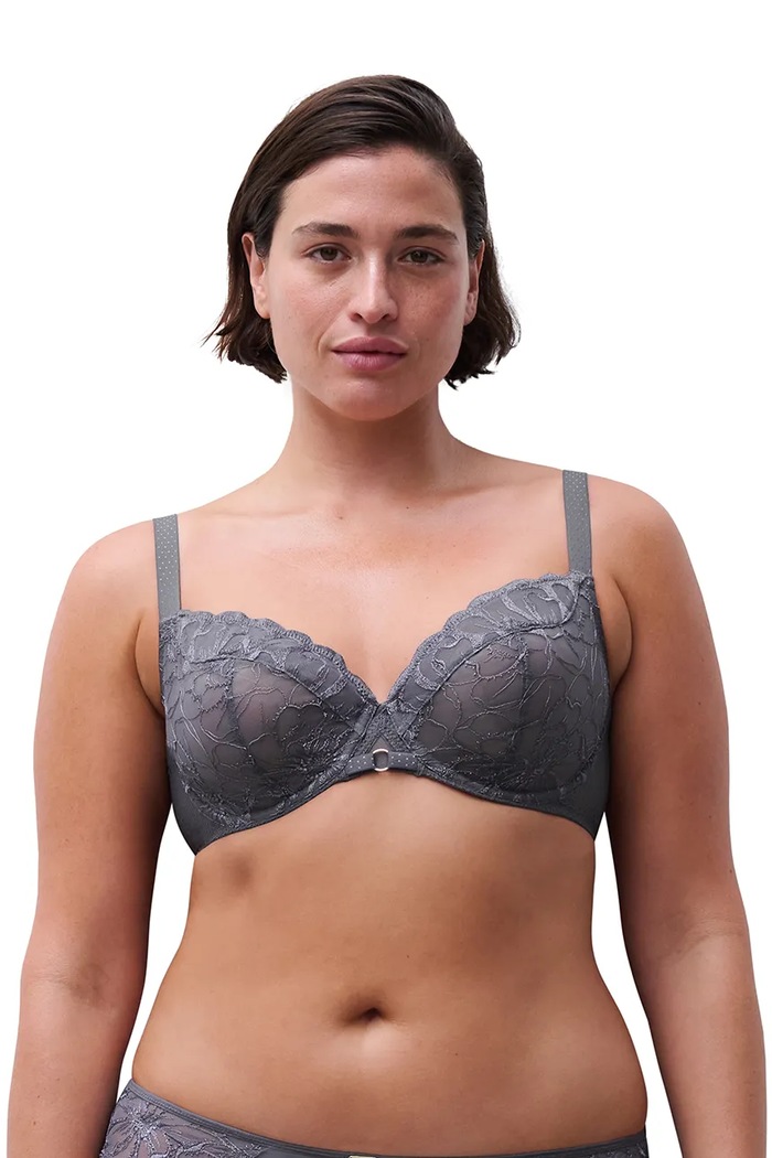Σουτιέν Chantelle FLEURS απλικέ γκρί C12M10