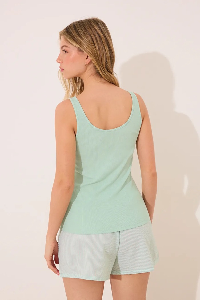 women'secret set de pijama de bumbac 3599206 verde