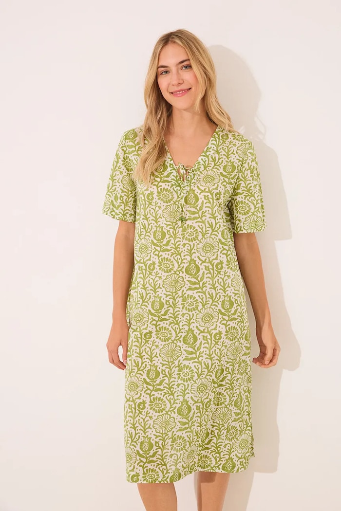 women'secret koszula nocna bawełniana 4369327 zielony AW25