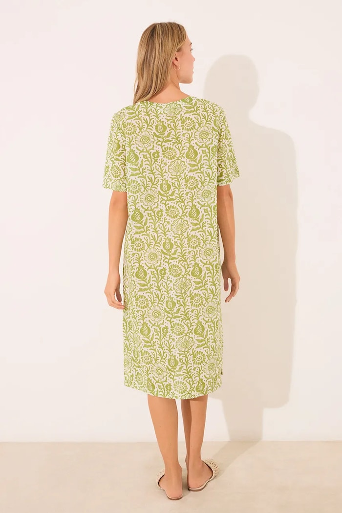 women'secret koszula nocna bawełniana 4369327 zielony