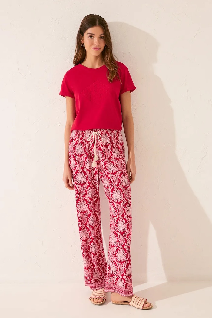 women'secret pantaloni de pijama 3709677 burgundia AW25