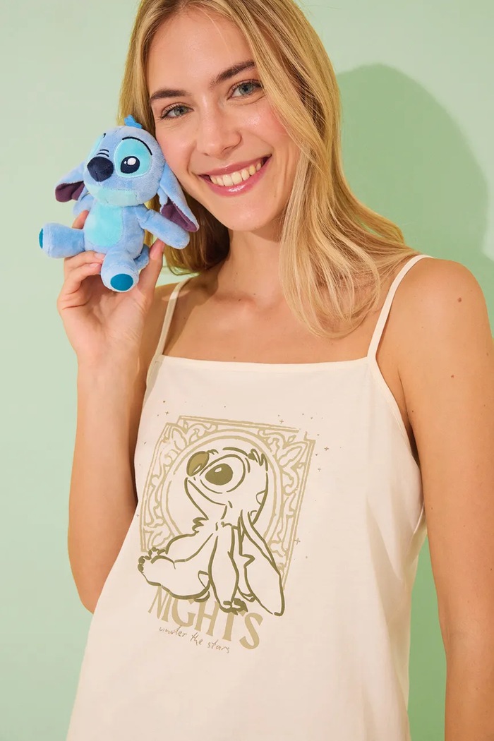 Βαμβακερές πιτζάμες women'secret LILO & STITCH 3139902 μπεζ AW25