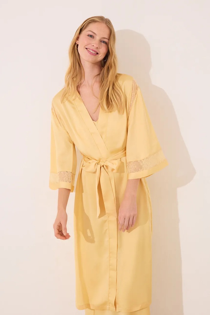 Kućni ogrtač women'secret tkanina zlatna 2539004