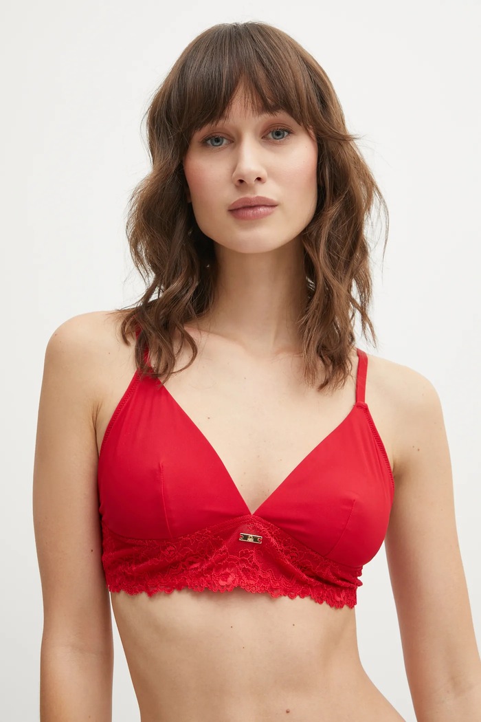 United Colors of Benetton biustonosz dzianina czerwony 3LEG1R025