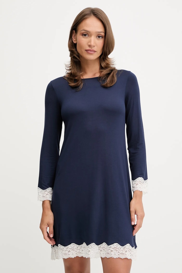 United Colors of Benetton camicia da notte maglia blu navy 3Z123C01J