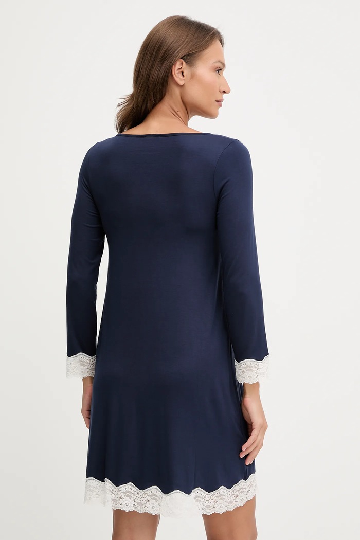 United Colors of Benetton camicia da notte 3Z123C01J blu navy AW25