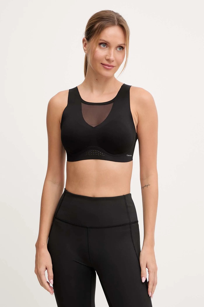 Športová podprsenka Calvin Klein Performance bez kostíc čierna LVGWF5K124