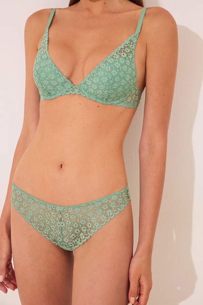 women'secret chiloți brazilieni dantela verde 4982587