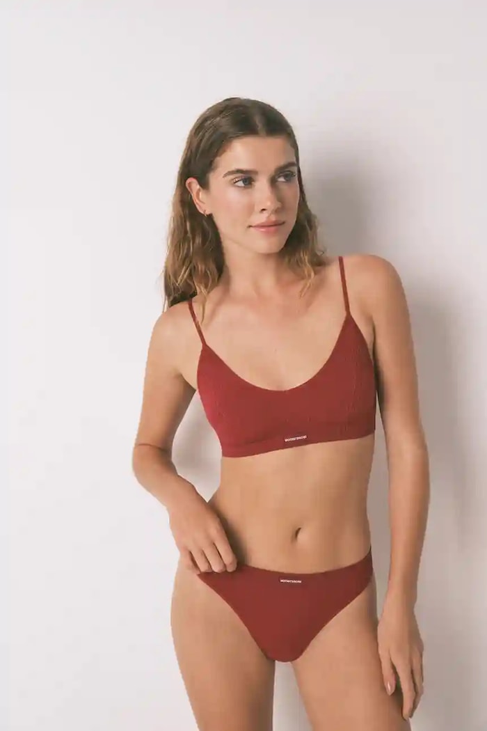 Podprsenka women'secret bez kostíc burgundské 5102005