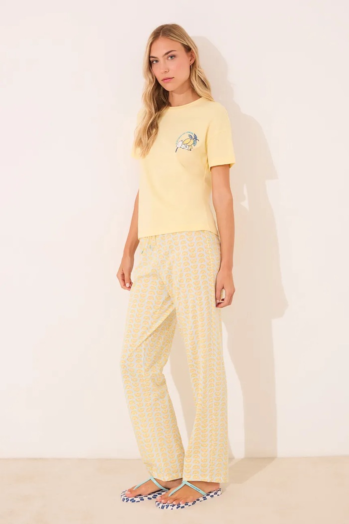 women'secret piżama nadruk żółty 3132106