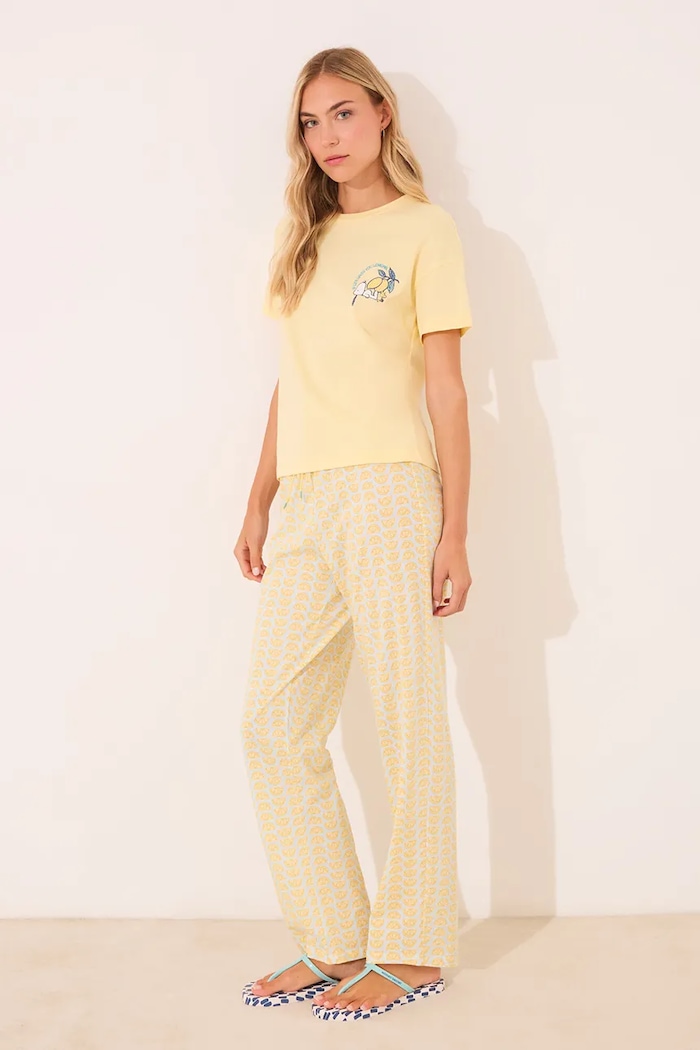 women'secret piżama nadruk żółty 3132106