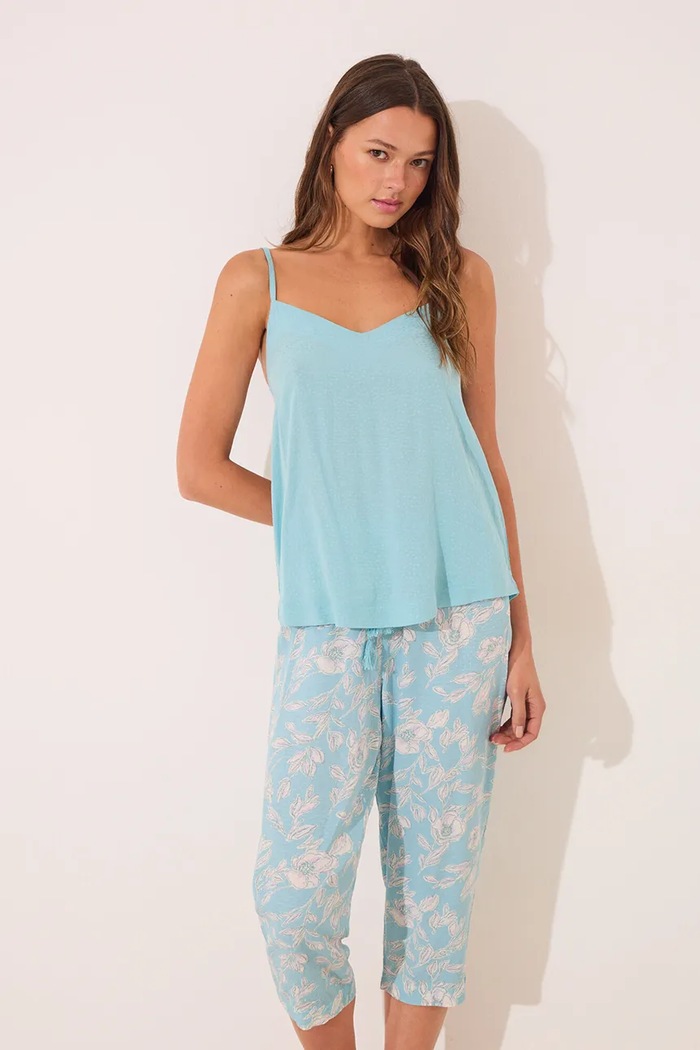 Pyžamo women'secret 3592395 tyrkysová