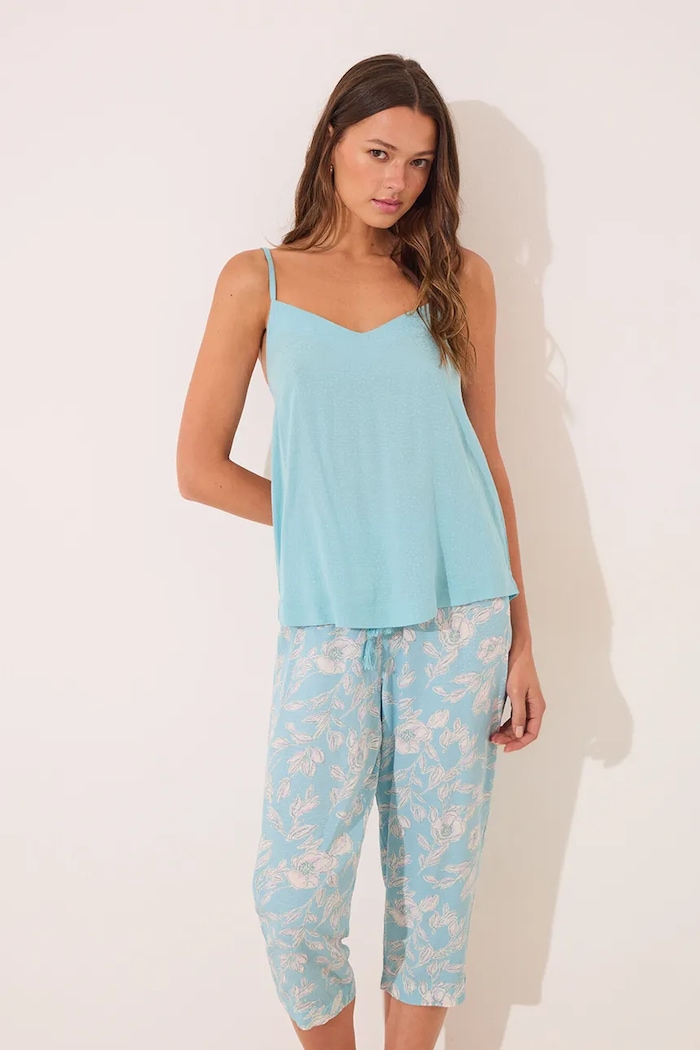 Pyžamo women'secret 3592395 tyrkysová