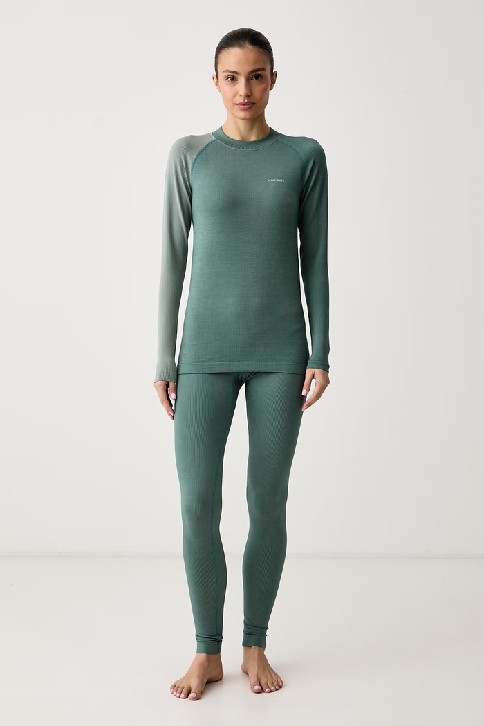 Viking Komplet bielizny termoaktywnej damski z dodatkiem merino Mounti zielony 500.27.8757