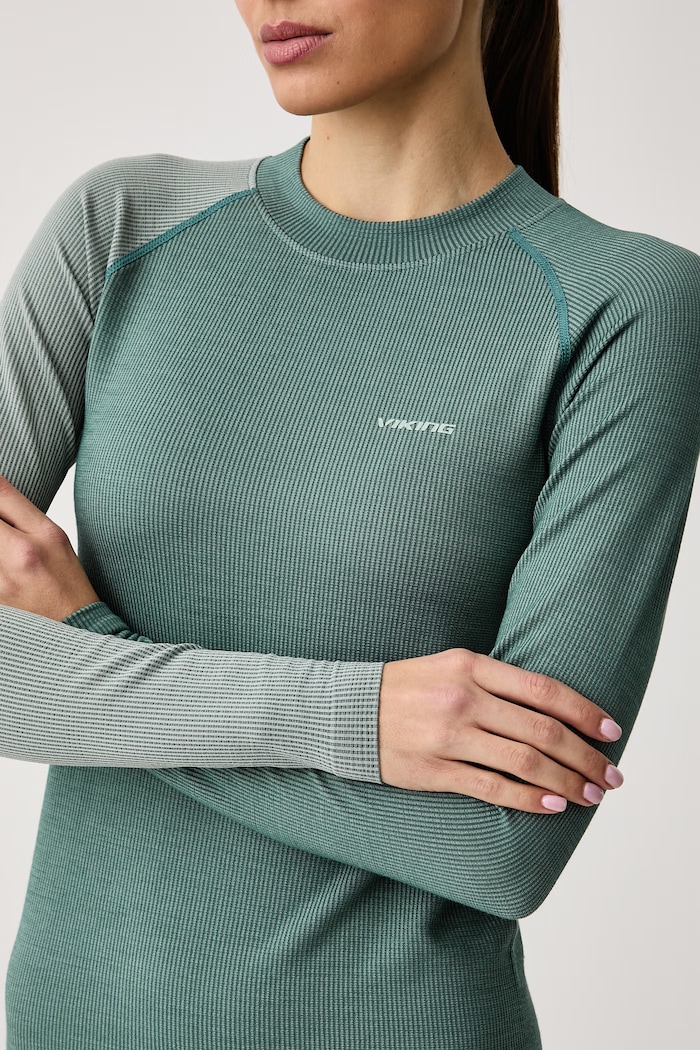 Komplet bielizny termoaktywnej damski z dodatkiem merino Mounti Viking 500.27.8757 zielony