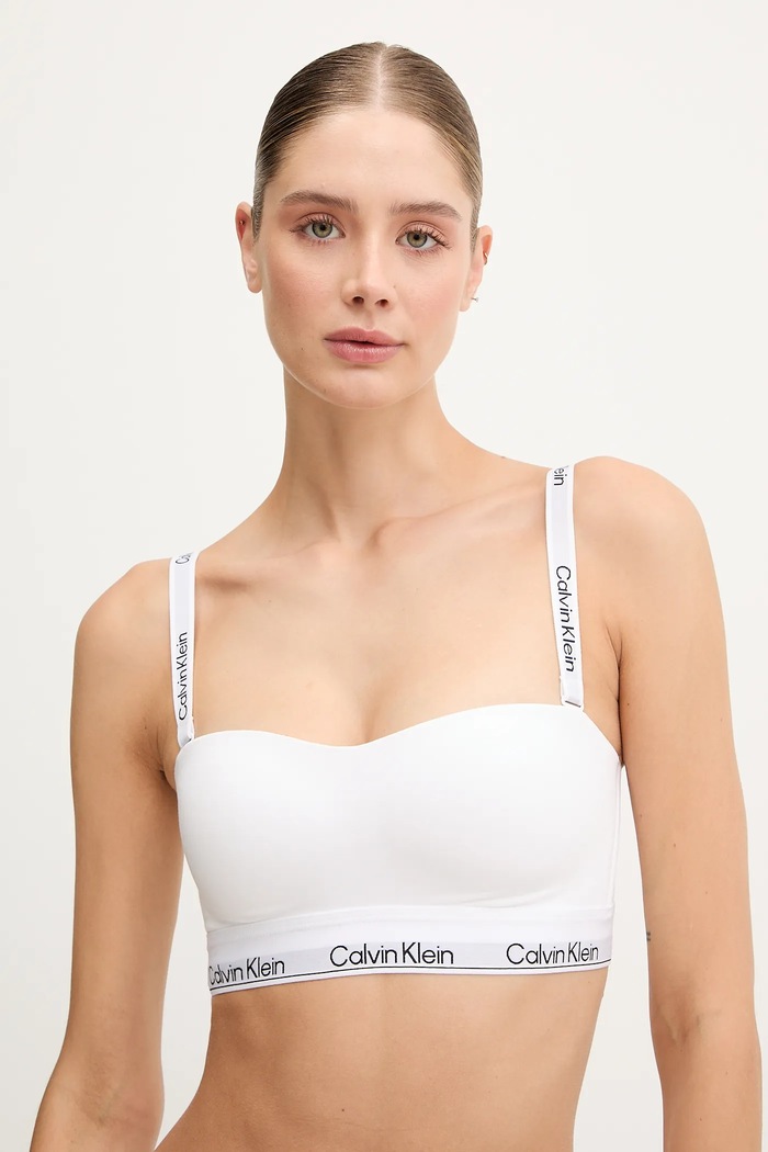 Podprsenka Calvin Klein Underwear potlač biela LV00QF8497