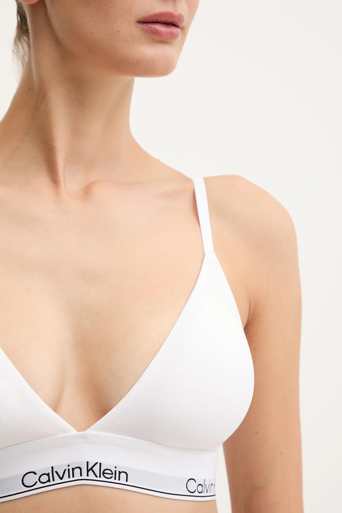 Calvin Klein Underwear trojuholníková podprsenka s bavlnou LV00QF8498 biela
