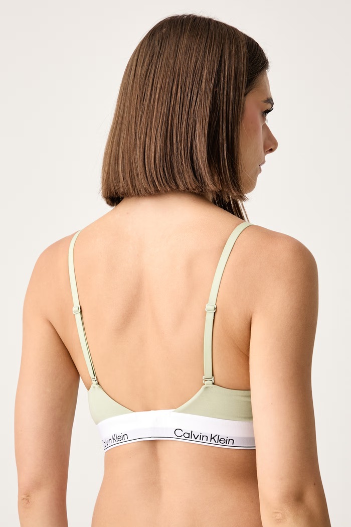 Oblečení Calvin Klein Underwear Trojúhelníková podprsenka s bavlnou LV00QF8498 zelená