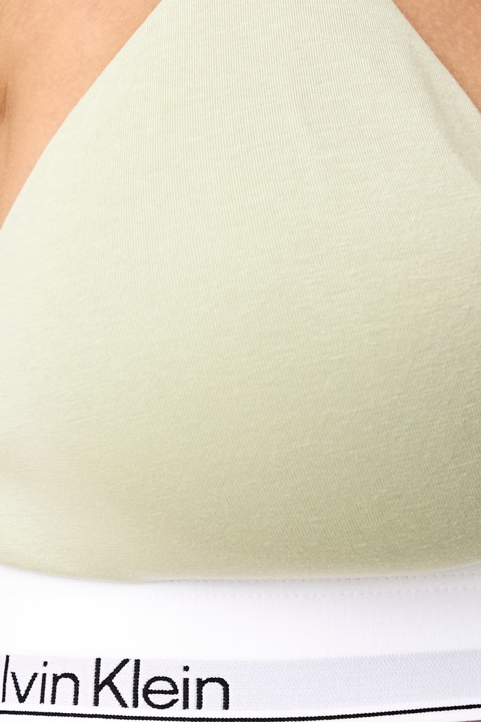 Trojúhelníková podprsenka s bavlnou Calvin Klein Underwear LV00QF8498 zelená