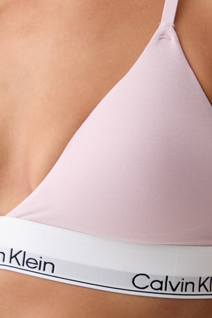 Calvin Klein Underwear biustonosz trójkątny z bawełną różowy LV00QF8498