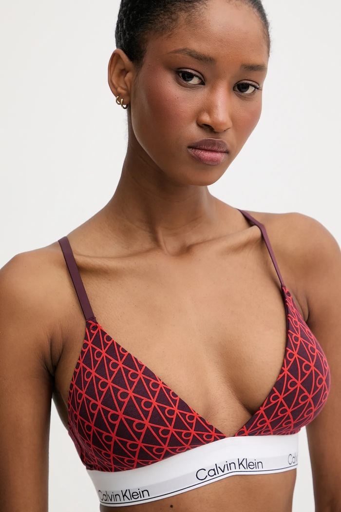 Odzież Calvin Klein Underwear biustonosz trójkątny z bawełną LV00QF8498 czerwony