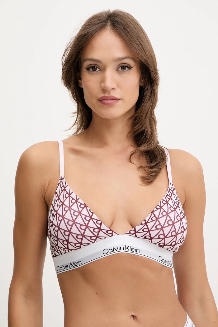 Calvin Klein Underwear sutien triunghi cu bumbac usor rigidizat violet LV00QF8498
