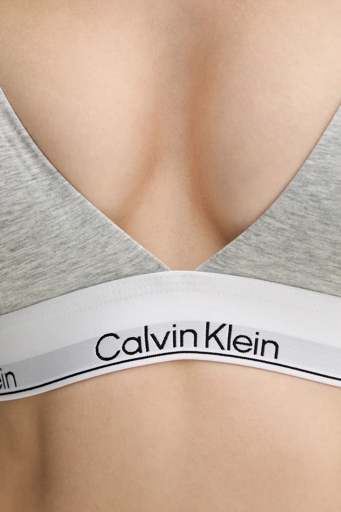 Oblečenie Calvin Klein Underwear trojuholníková podprsenka s bavlnou LV00QF8498 sivá