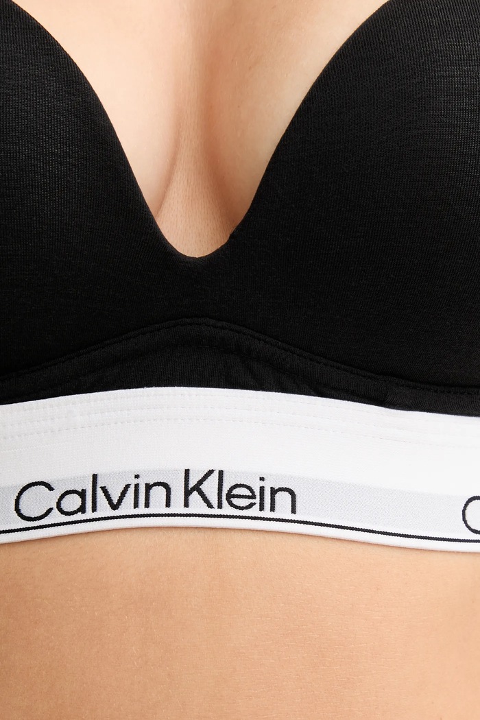 Calvin Klein Underwear podprsenka plunge s bavlnou LV00QF8502 čierna