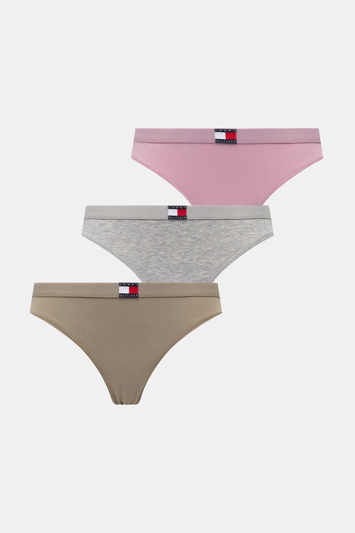 Tommy Hilfiger dámské kalhotky s bavlnou 3-pack kalhotky fialová UW0UW06141