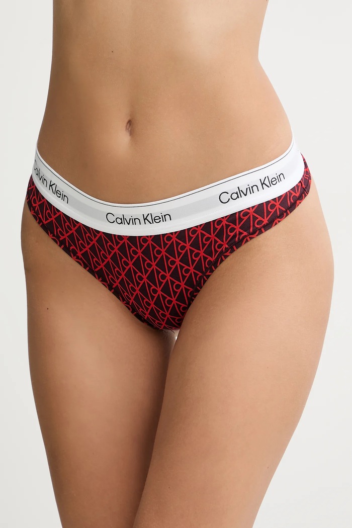 Calvin Klein Underwear στρινγκ γυναικεία με βαμβάκι στάμπα κόκκινο LV00QF8518