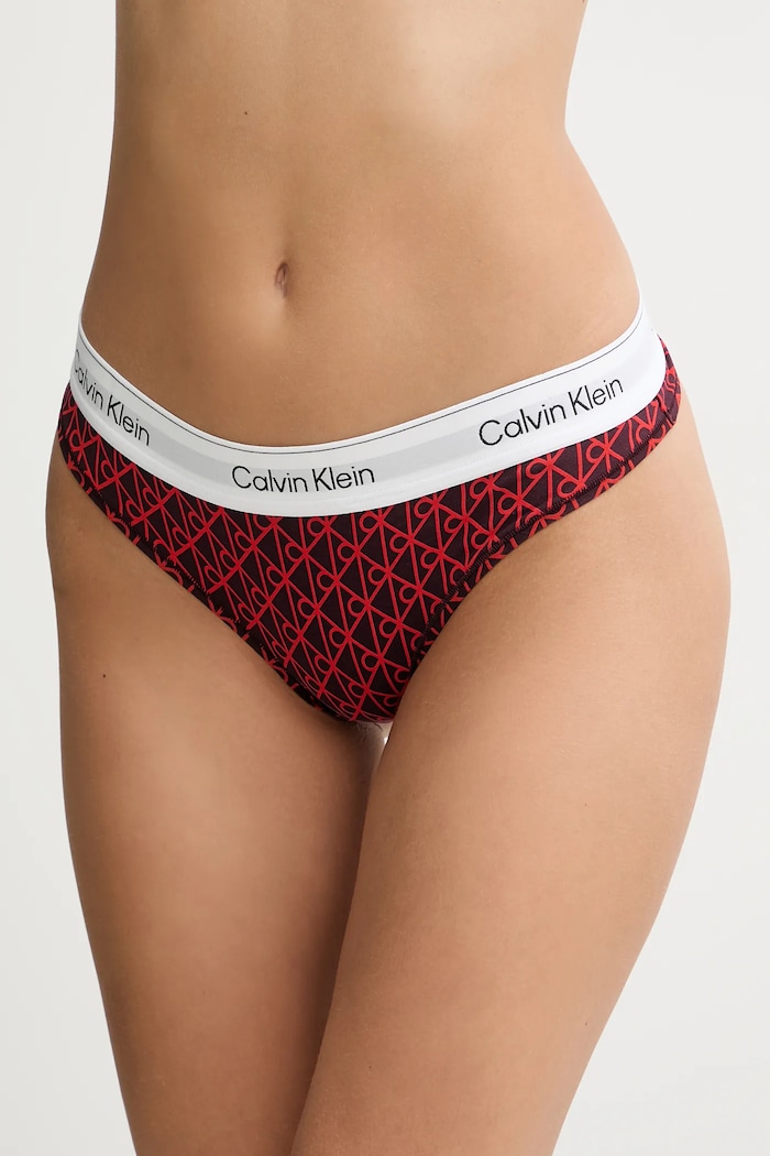 Calvin Klein Underwear στρινγκ γυναικεία με βαμβάκι στάμπα κόκκινο LV00QF8518