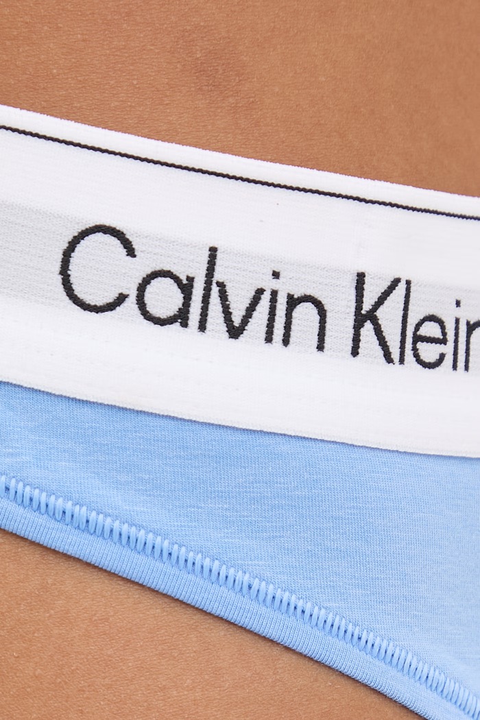 Calvin Klein Underwear στρινγκ γυναικεία με βαμβάκι μπλε LV00QF8518