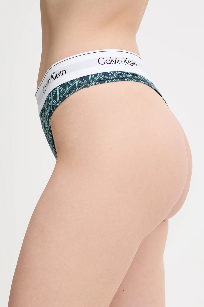 Ρούχα Calvin Klein Underwear στρινγκ γυναικεία με βαμβάκι LV00QF8518 πράσινο