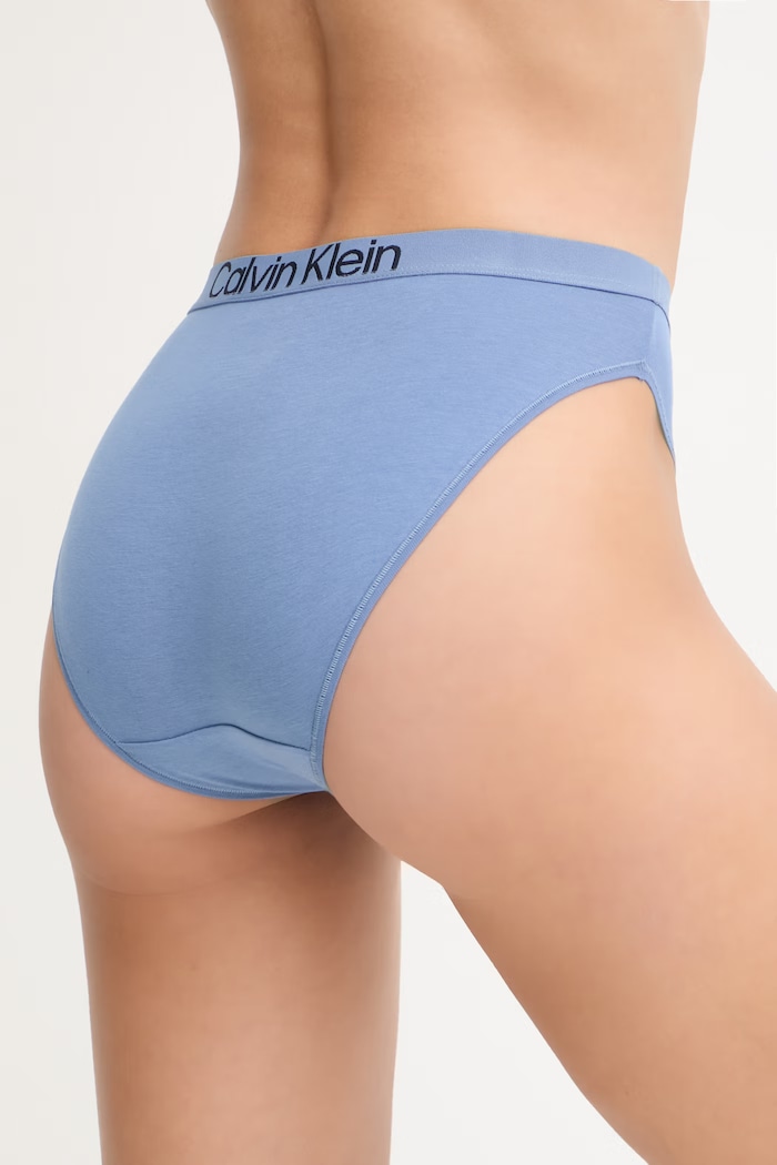 Calvin Klein Underwear nohavičky dámske bavlnené s elastanom LV00QD5291 modrá SS26