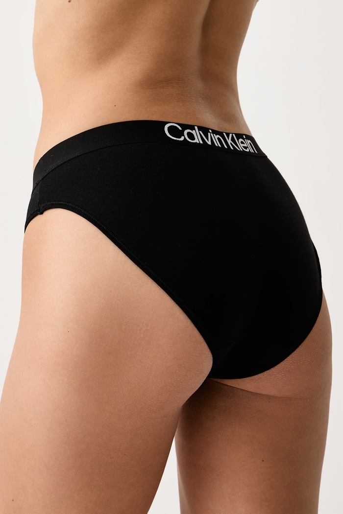 Calvin Klein Underwear Klasične hlačke ženske bombažne z elastanom LV00QD5291 črna SS26