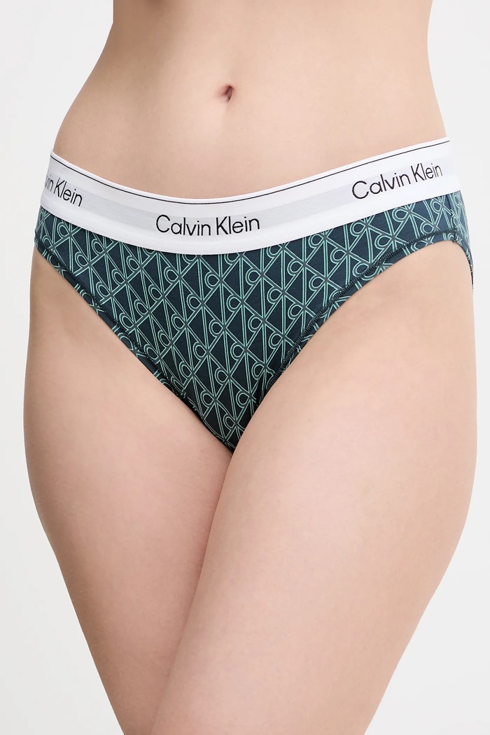 Calvin Klein Underwear κιλότα γυναικεία με βαμβάκι πλεκτό ύφασμα πράσινο LV00QF8520