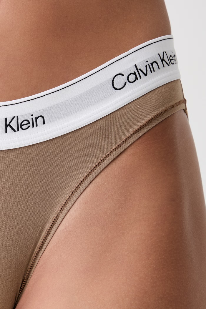 Odzież Calvin Klein Underwear figi damskie z bawełną LV00QF8520 beżowy