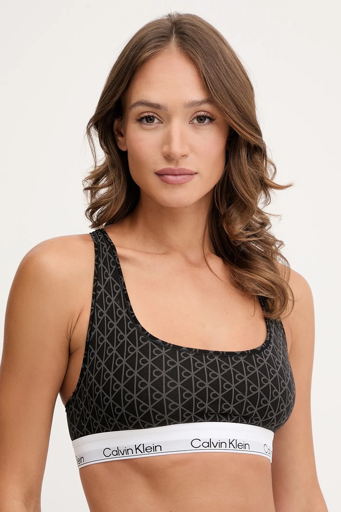 Calvin Klein Underwear melltartó pamuttal melltartó merevítő nélkül fekete LV00QF8493