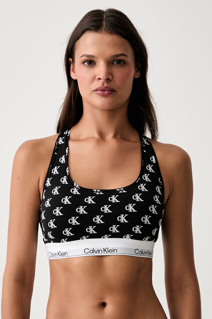 Calvin Klein Underwear biustonosz z bawełną czarny LV00QF8493
