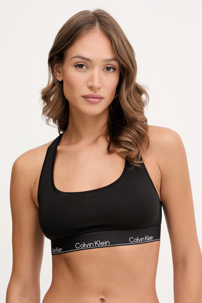 Calvin Klein Underwear biustonosz z bawełną dzianina czarny LV00QF8493