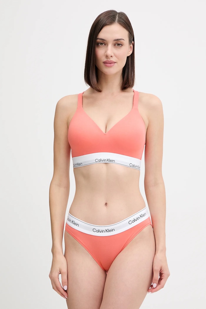 Calvin Klein Underwear bustieră cu bumbac LV00QF8500 portocaliu SS26