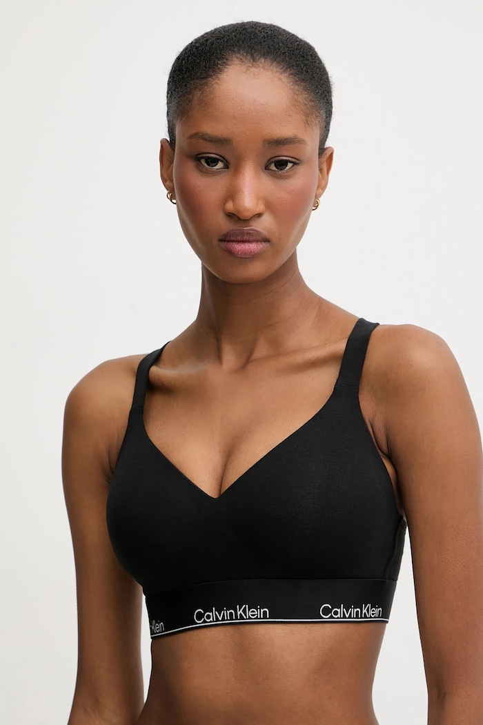 Calvin Klein Underwear bustieră cu bumbac tricotaj negru LV00QF8500