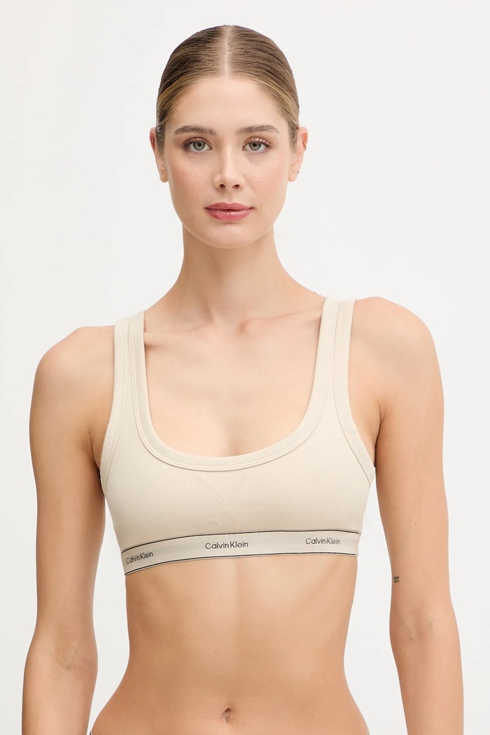 Podprsenka Calvin Klein Underwear bez kostíc béžová LV00QF8365