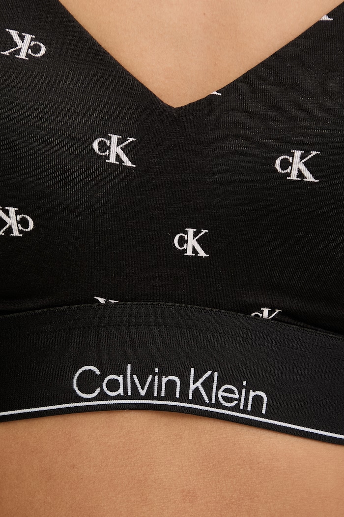 Calvin Klein Underwear bralette pamuttal fekete LV00QF8504
