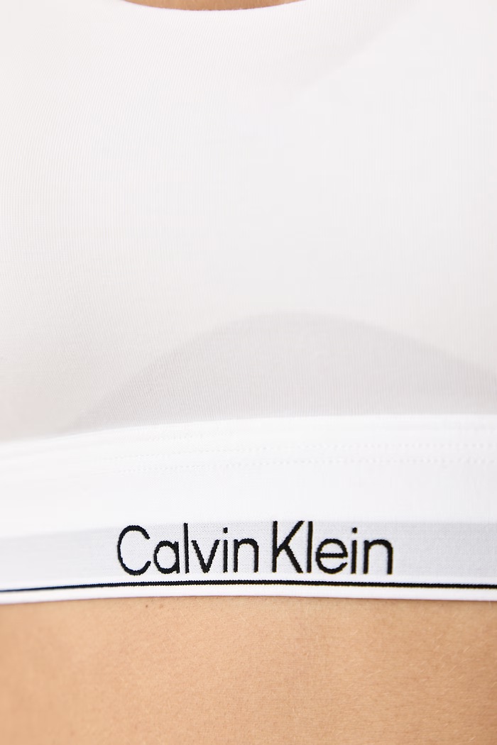 Bustieră cu bumbac Calvin Klein Underwear LV00QF8503 alb